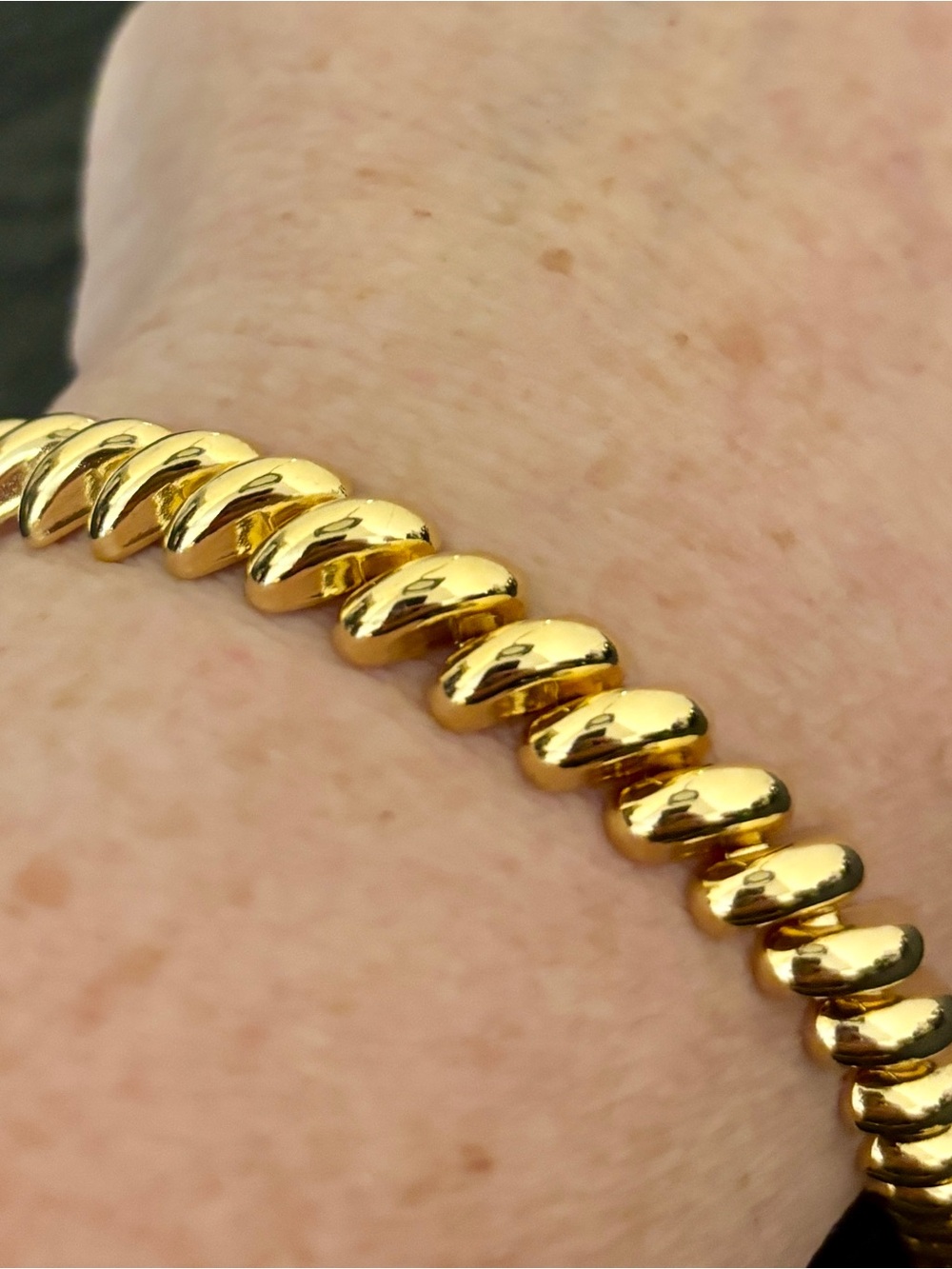 Gold-Tone Sculpted Bead Bracelet - Women Jewelry